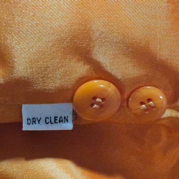 Linda Allard For Ellen Tracy Womens Orange Silk Button-Front Blazer Jacket Size - Picture 7 of 13